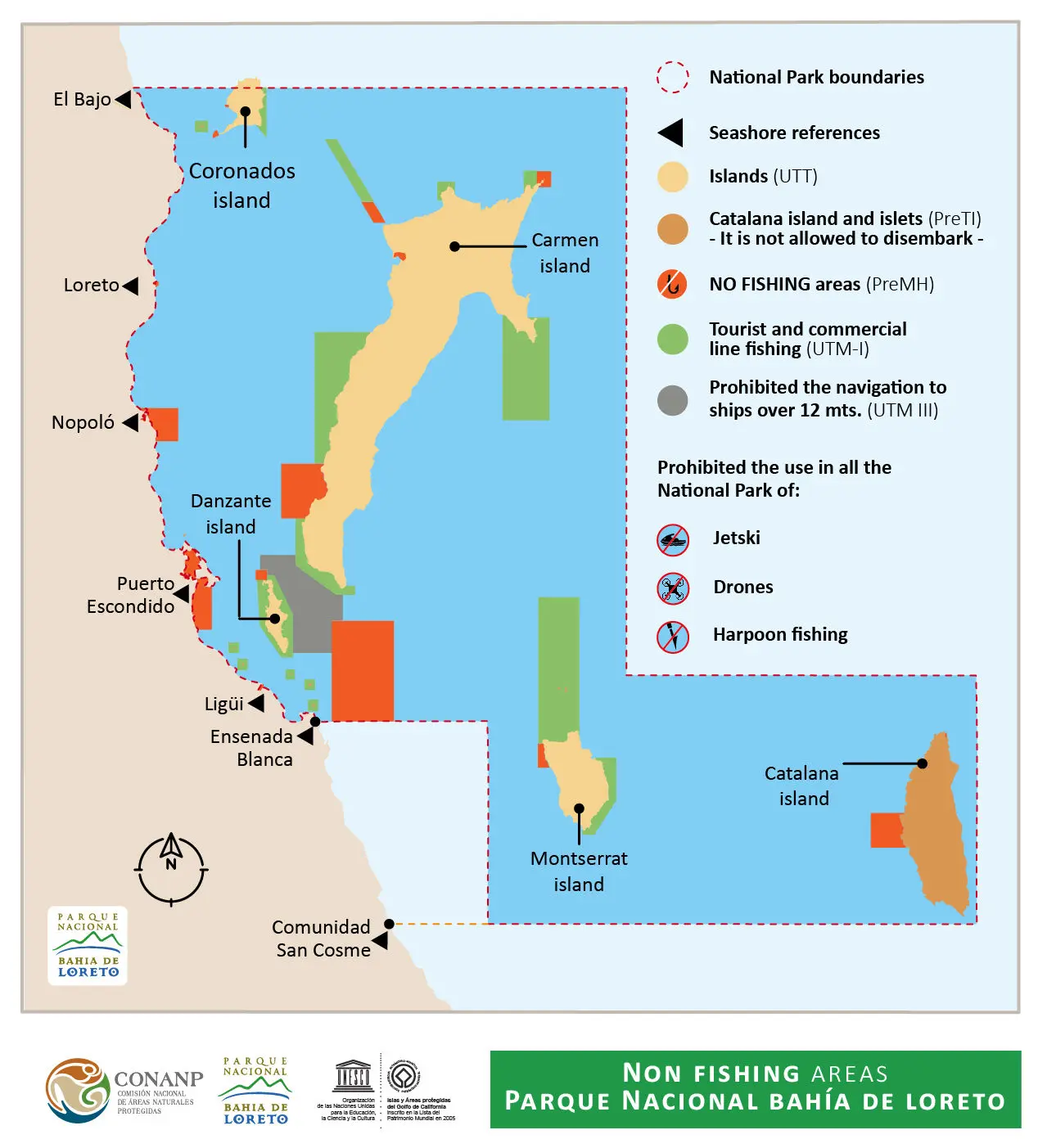 map loreto bay marine park