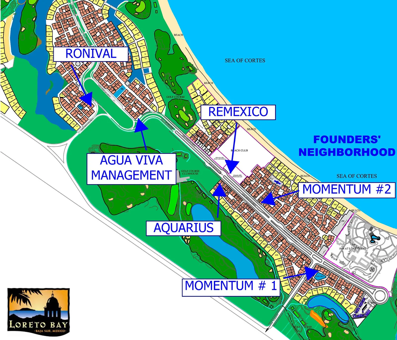 map of realty companies in loreto bay, realtors loreto bay, loreto, list